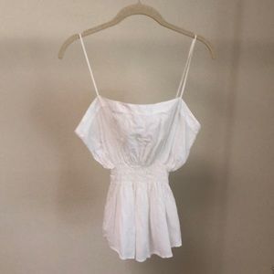 James Perse gathered cotton white camisole